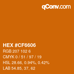 カラーコード: HEX #CF6606 | qconv.com