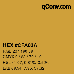 Farbcode: HEX #CFA03A | qconv.com