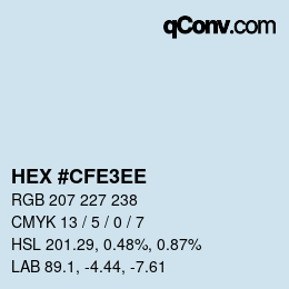 カラーコード: HEX #CFE3EE | qconv.com