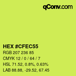 Farbcode: HEX #CFEC55 | qconv.com