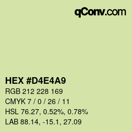 Code couleur: HEX #D4E4A9 | qconv.com