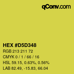 Código de color: HEX #D5D348 | qconv.com