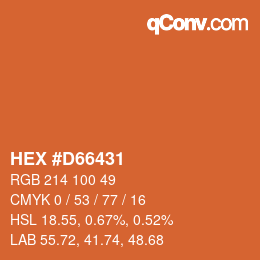 Color code: HEX #D66431 | qconv.com