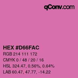 Farbcode: HEX #D66FAC | qconv.com