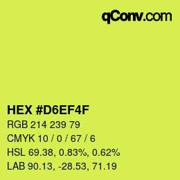 Code couleur: HEX #D6EF4F | qconv.com