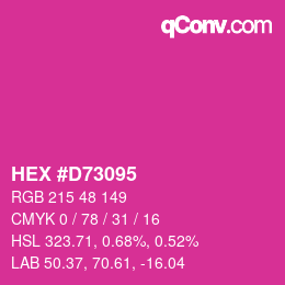 カラーコード: HEX #D73095 | qconv.com