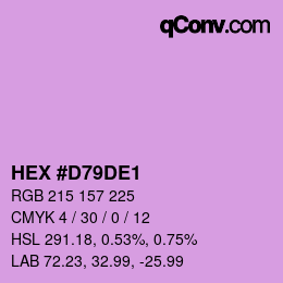 Code couleur: HEX #D79DE1 | qconv.com