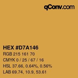 Código de color: HEX #D7A146 | qconv.com