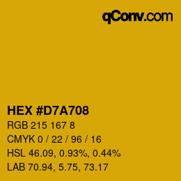 Código de color: HEX #D7A708 | qconv.com