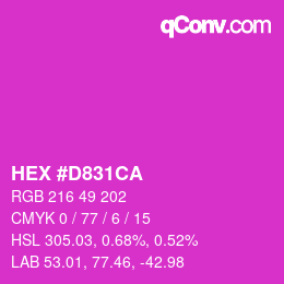 Color code: HEX #D831CA | qconv.com