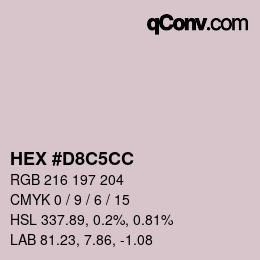 Código de color: HEX #D8C5CC | qconv.com