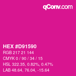 Code couleur: HEX #D91590 | qconv.com