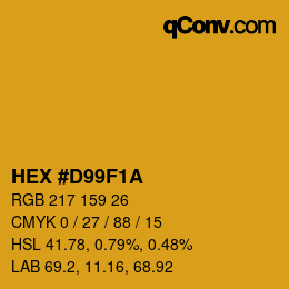 Código de color: HEX #D99F1A | qconv.com