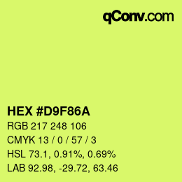 Código de color: HEX #D9F86A | qconv.com