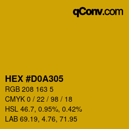 Código de color: HEX #D0A305 | qconv.com