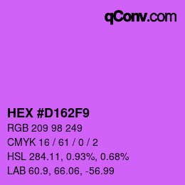 カラーコード: HEX #D162F9 | qconv.com