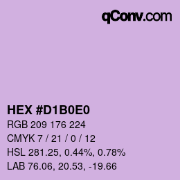 Color code: HEX #D1B0E0 | qconv.com