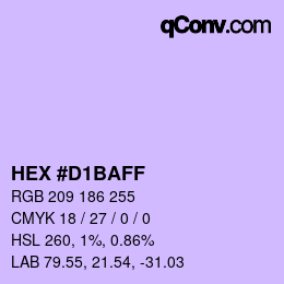 Farbcode: HEX #D1BAFF | qconv.com