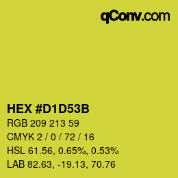 カラーコード: HEX #D1D53B | qconv.com