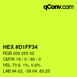 カラーコード: HEX #D1FF34 | qconv.com