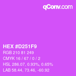 Code couleur: HEX #D251F9 | qconv.com