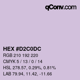 Código de color: HEX #D2C0DC | qconv.com