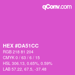 Code couleur: HEX #DA51CC | qconv.com