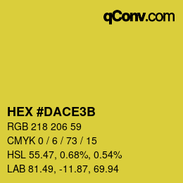 Farbcode: HEX #DACE3B | qconv.com