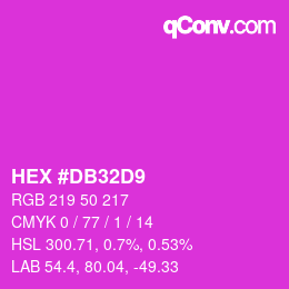 Farbcode: HEX #DB32D9 | qconv.com