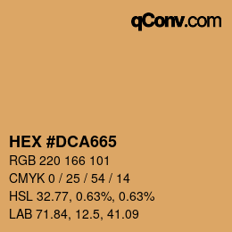 Code couleur: HEX #DCA665 | qconv.com