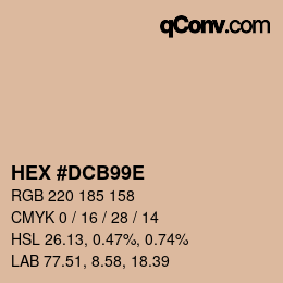 Code couleur: HEX #DCB99E | qconv.com