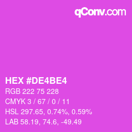 Color code: HEX #DE4BE4 | qconv.com