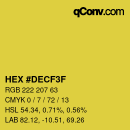 カラーコード: HEX #DECF3F | qconv.com