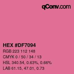 Code couleur: HEX #DF7094 | qconv.com