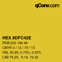 Farbcode: HEX #DFC42E | qconv.com