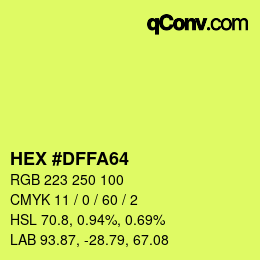 Farbcode: HEX #DFFA64 | qconv.com