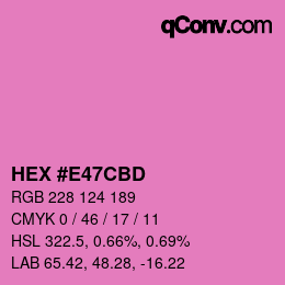 カラーコード: HEX #E47CBD | qconv.com