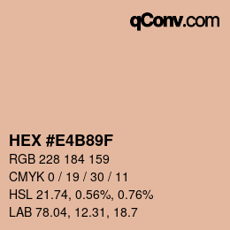 Farbcode: HEX #E4B89F | qconv.com