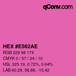 Color code: HEX #E562AE | qconv.com