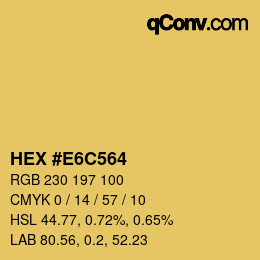 Código de color: HEX #E6C564 | qconv.com