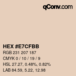 Farbcode: HEX #E7CFBB | qconv.com