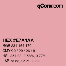 Color code: HEX #E7A4AA | qconv.com