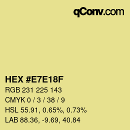 Código de color: HEX #E7E18F | qconv.com