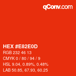 Código de color: HEX #E82E0D | qconv.com