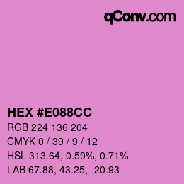 Code couleur: HEX #E088CC | qconv.com