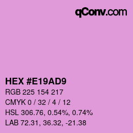 Farbcode: HEX #E19AD9 | qconv.com