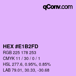 Código de color: HEX #E1B2FD | qconv.com