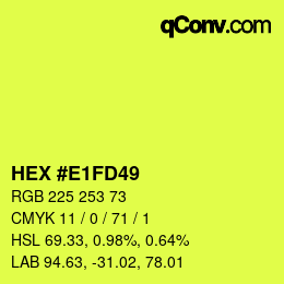 Farbcode: HEX #E1FD49 | qconv.com