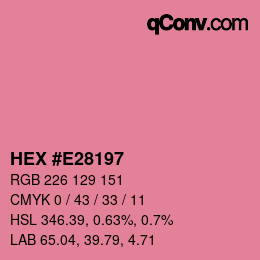 Farbcode: HEX #E28197 | qconv.com