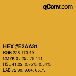 Color code: HEX #E2AA31 | qconv.com